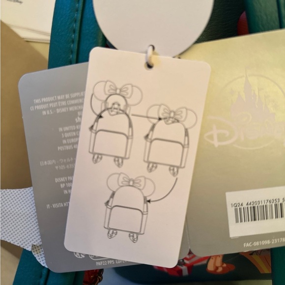 Loungefly glow in dark Disney christmas backpack with tags